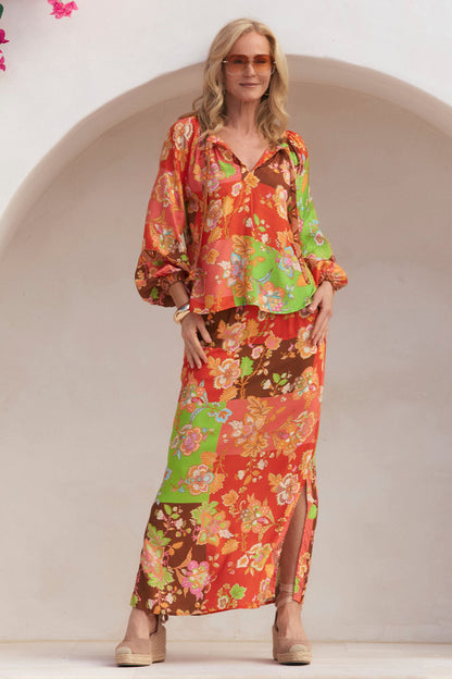 Ivy Column Skirt in Petra