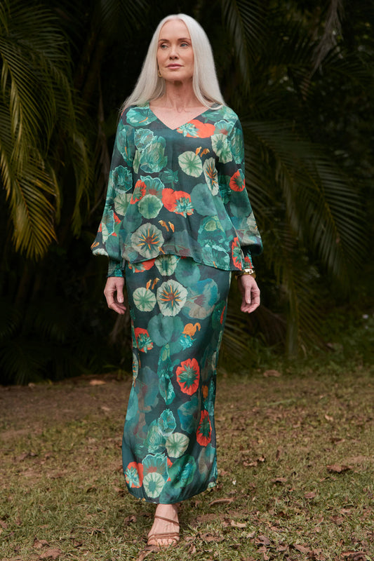 Ivy Column Skirt in Lotus